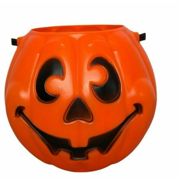 Grand Venture Other - Vintage Halloween Pumpkin Trick or Treat Candy Bucket Grand Venture Orange Black